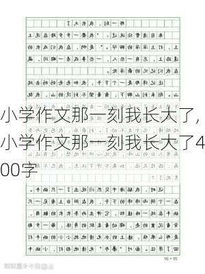 小学作文那一刻我长大了,小学作文那一刻我长大了400字