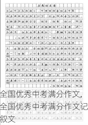 全国优秀中考满分作文,全国优秀中考满分作文记叙文