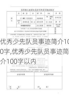 优秀少先队员事迹简介100字,优秀少先队员事迹简介100字以内