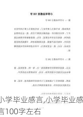 小学毕业感言,小学毕业感言100字左右