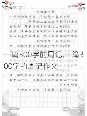 一篇300字的周记,一篇300字的周记作文