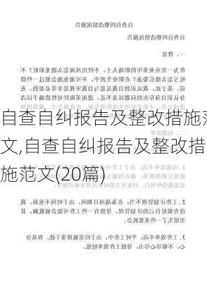 自查自纠报告及整改措施范文,自查自纠报告及整改措施范文(20篇)