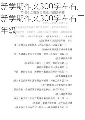 新学期作文300字左右,新学期作文300字左右三年级